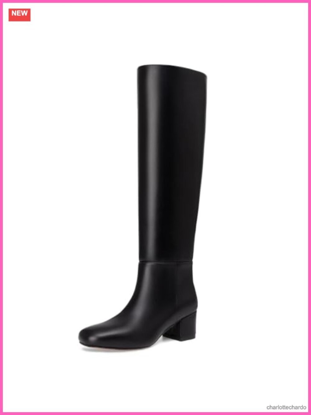 Women's Knee High Chunky Heel Boots Faux Leather Pull On Fall Winter